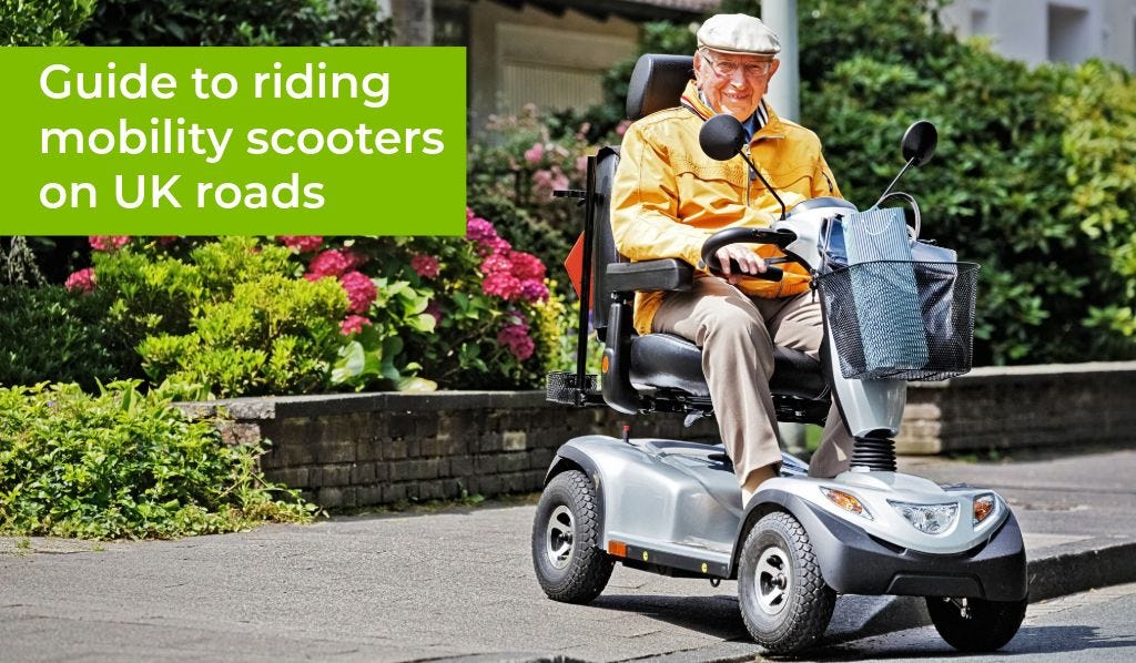 mobility scooter on a A road