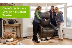 CareCo home installer setting up a riser recliner for customers in their home