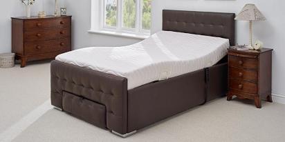 adjustable bed in a bedroom setting