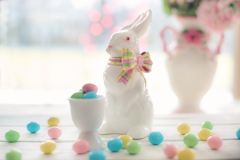 Easter bunny and eggs