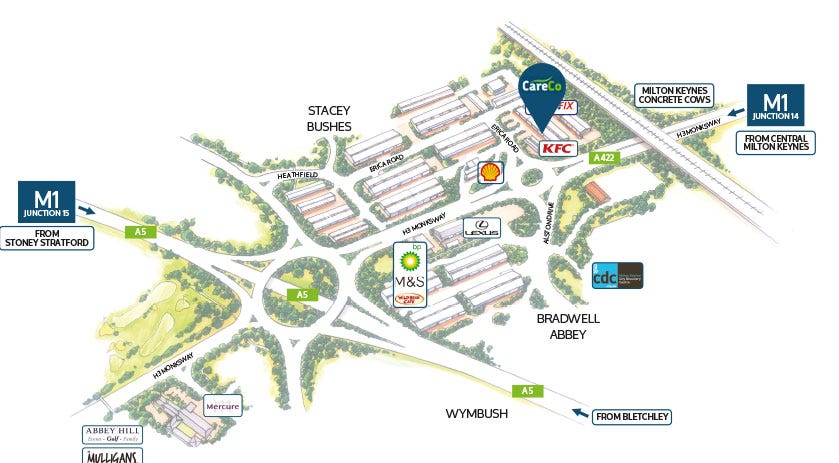 CareCo Milton Keynes Map Dierctions