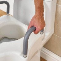 Deluxe toilet seat raiser with armrests