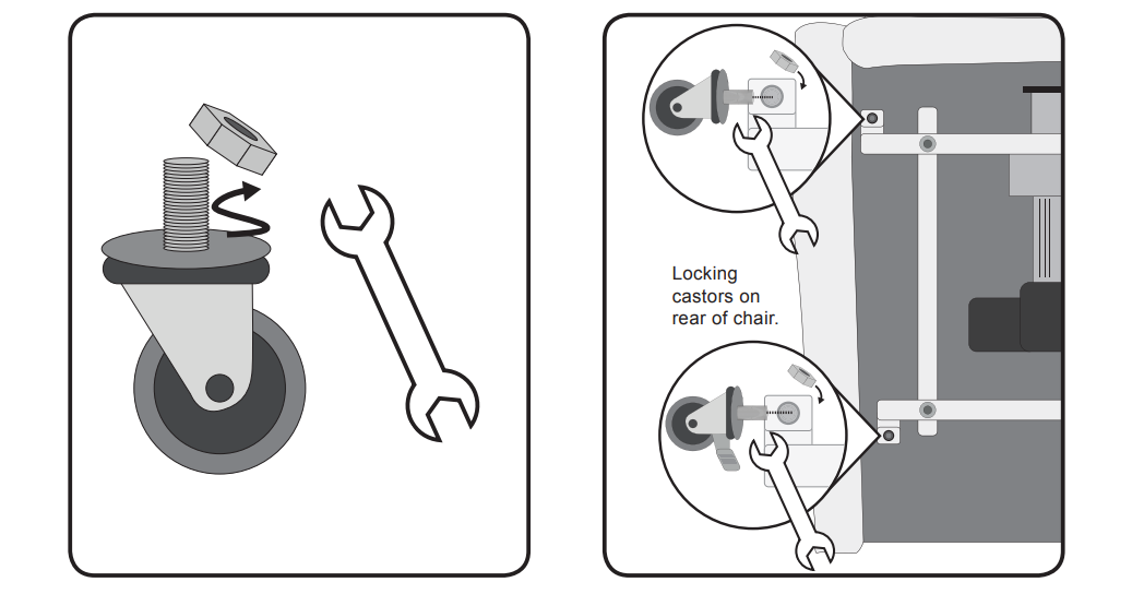 how to fit castors to a chair