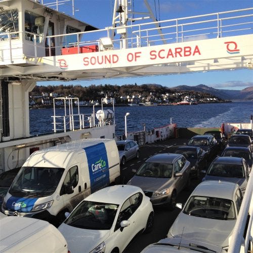 CareCo delivery van on the Sound of Scarba