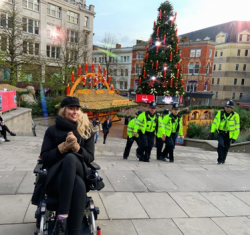 Johanna Sangster at a Christmas market