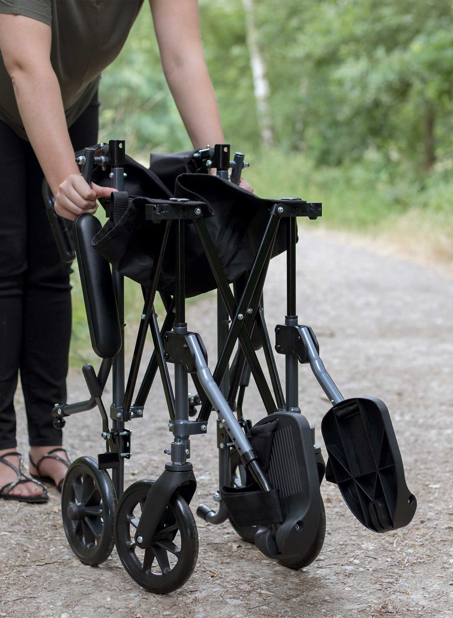 CareCo Fold and Go Wheelchair with Carry Bag