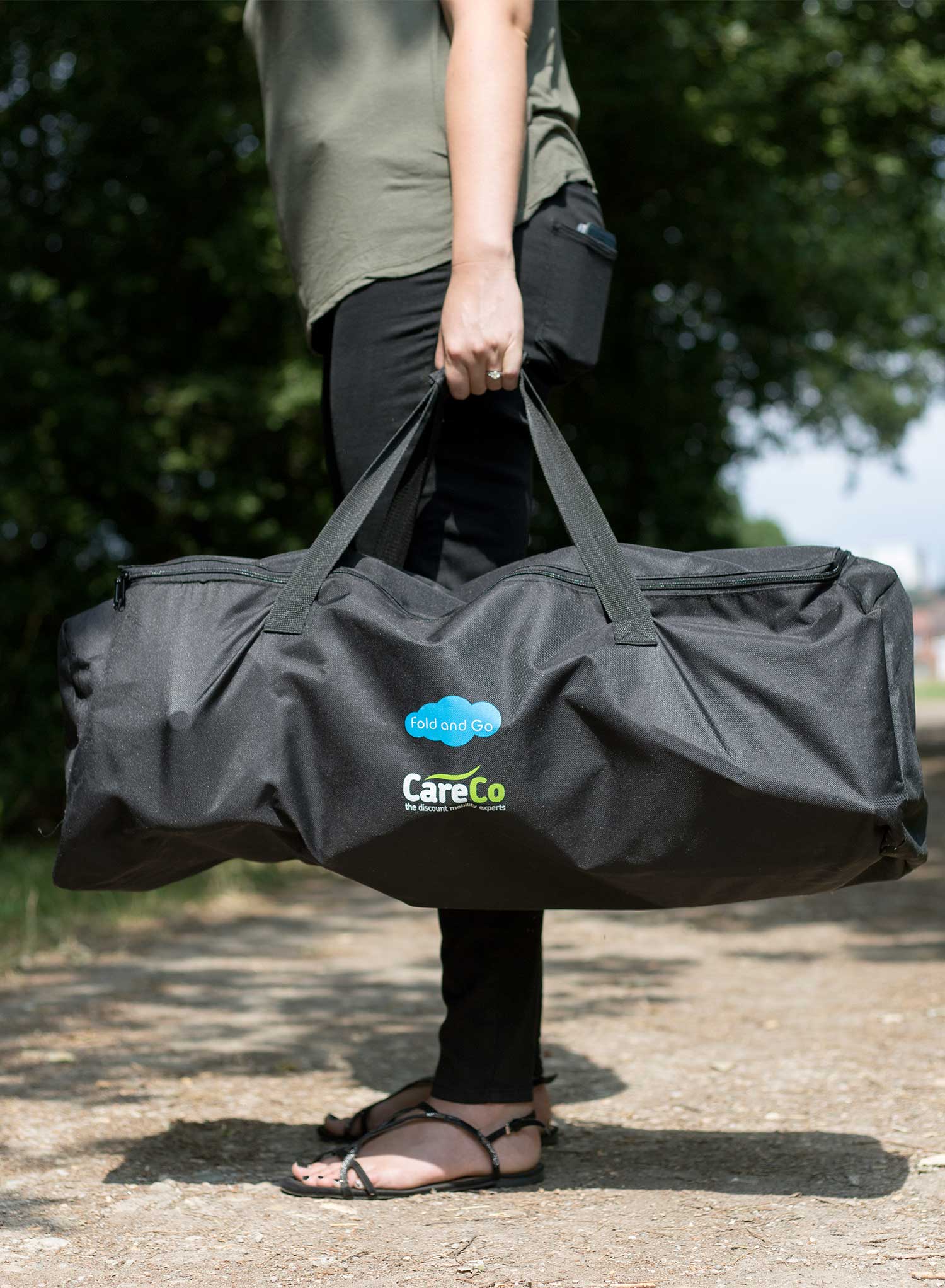 CareCo Fold and Go Wheelchair with Carry Bag