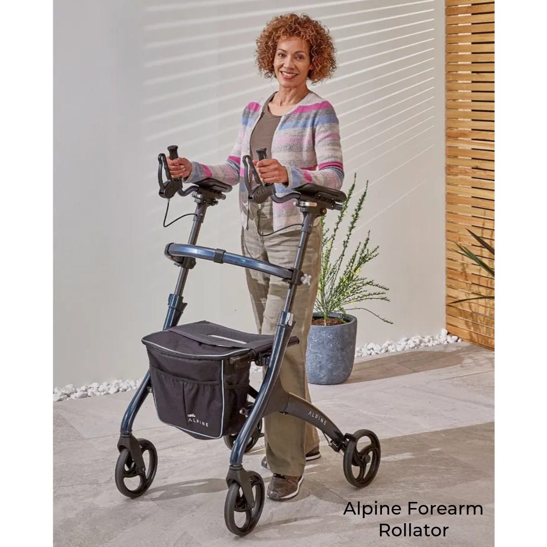 Alpine tall elbow rollator