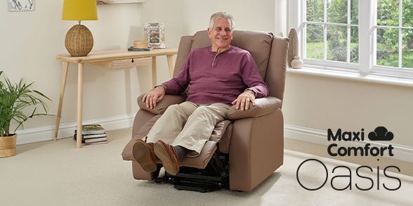 Riser recliner in a spacious living room