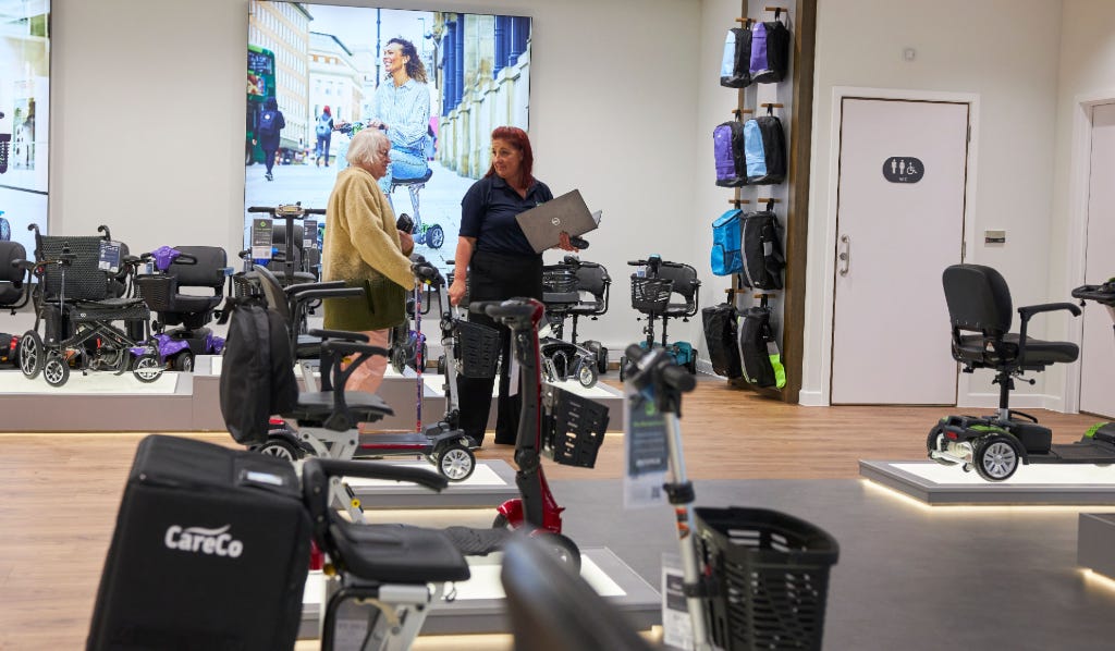 inside CareCo Peterborough showroom