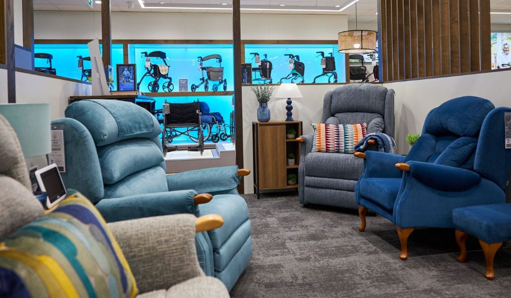 mobility seating in the Peterborough showroom