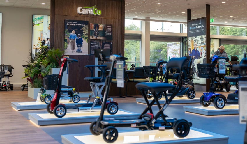 inside Stevenage mobility showroom