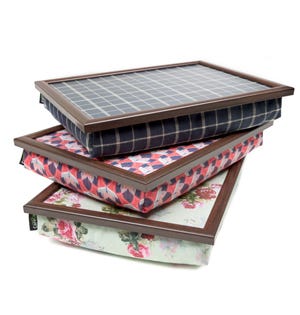 colourful tartan lap trays
