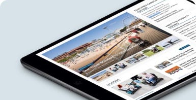 The CareCo blog on a tablet