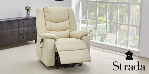 Cream leather effect high back chair