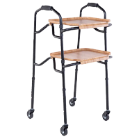Homehelp trolley with two wooded trays