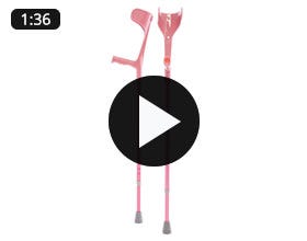 Pink Open-Cuff Crutches